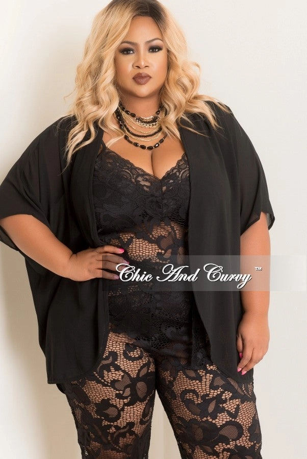 Timeless Layers *Final Sale Plus Size Sheer Kimono in Black