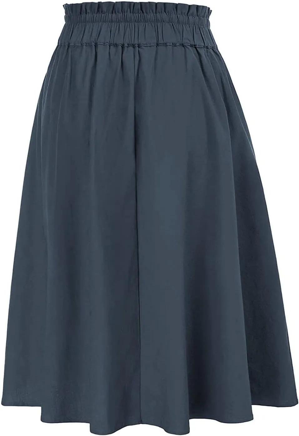A Line Skirt for Women Solid Lightweight Drawstring High Elastic Waist Knee Length Summer Skirts 2025 Trendy Clothes