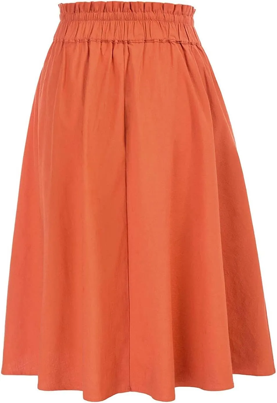 A Line Skirt for Women Solid Lightweight Drawstring High Elastic Waist Knee Length Summer Skirts 2025 Trendy Clothes
