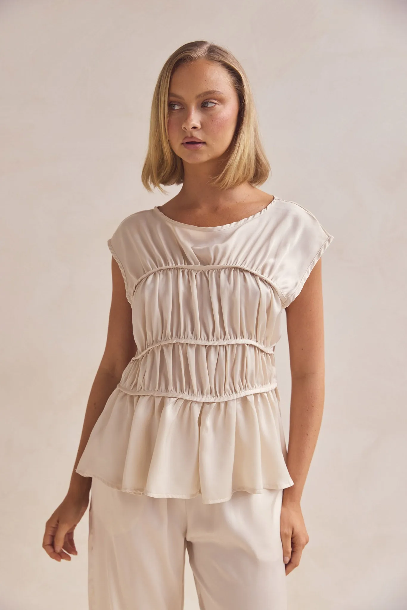 FourWayStretch Talia Top (Champagne)