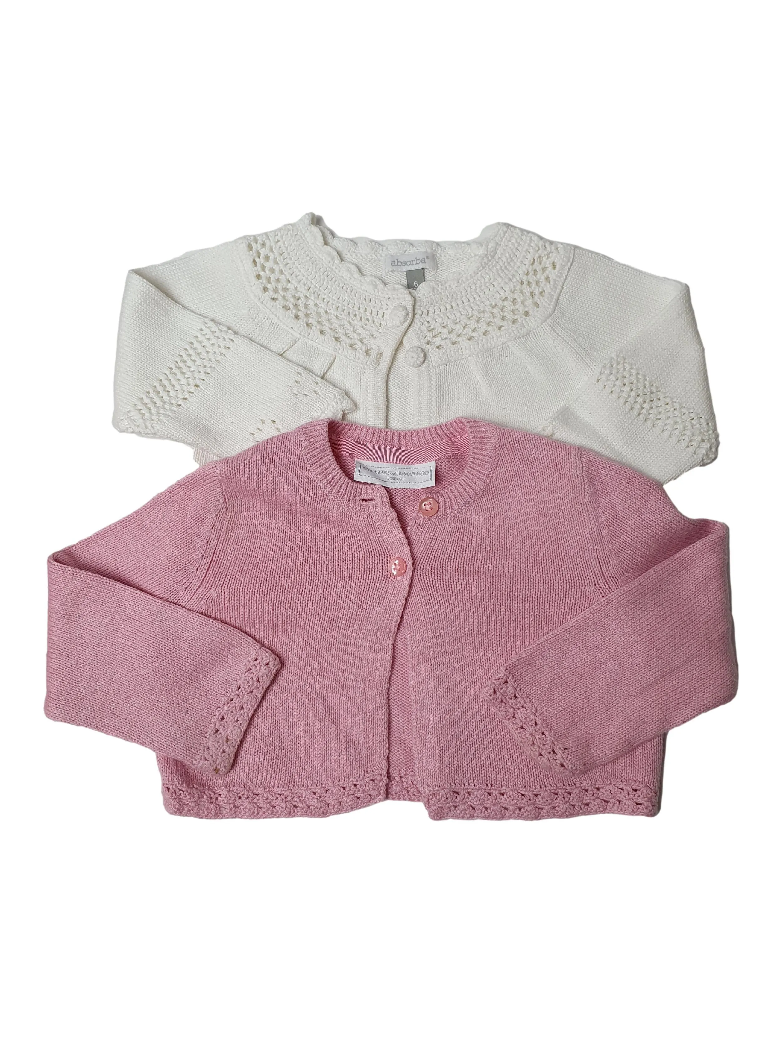 ABSORBA and THE LITTLE WHITE COMPANY girl cardigan 6m