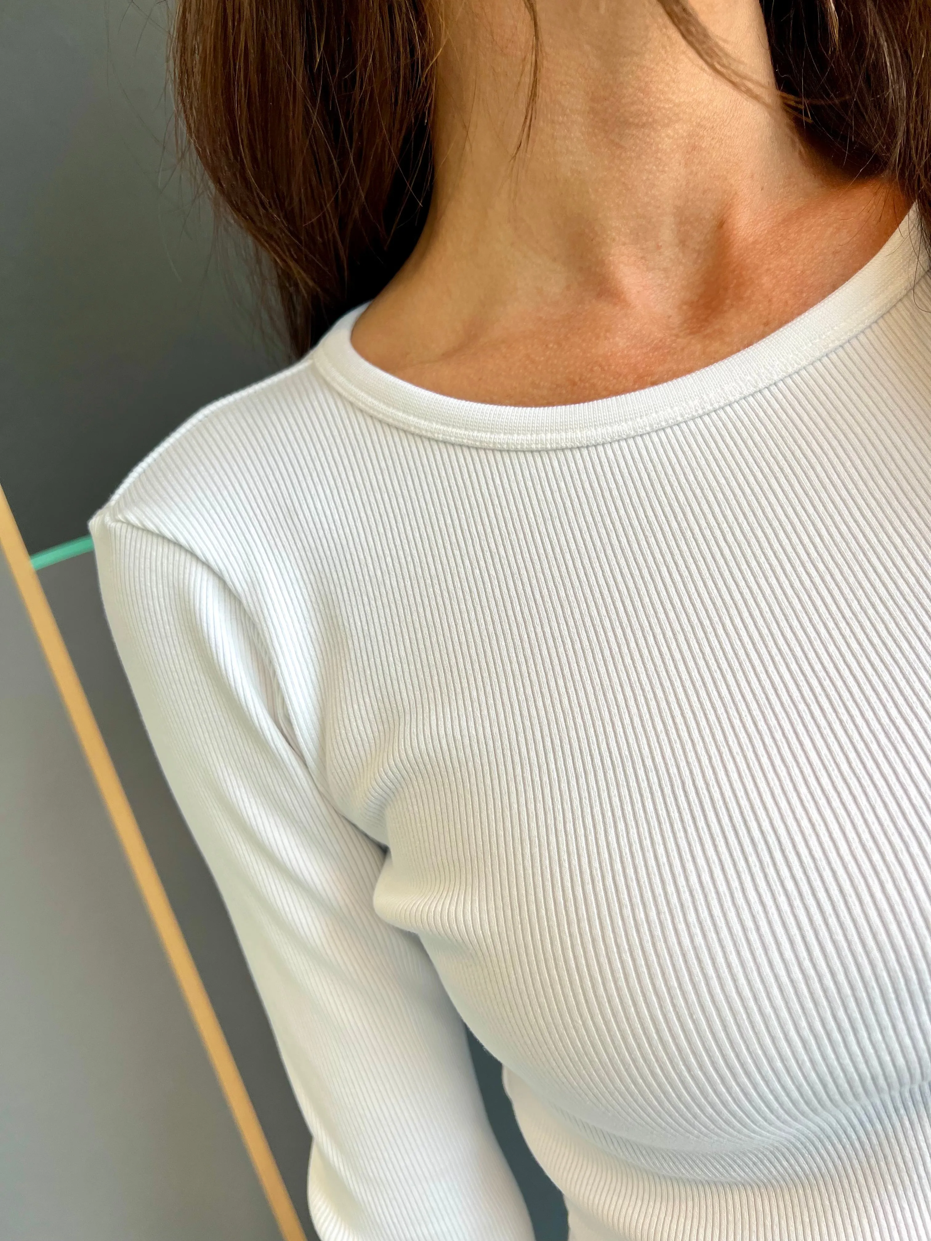 Crewneck Long-sleeved Tee Light Reflective Printing