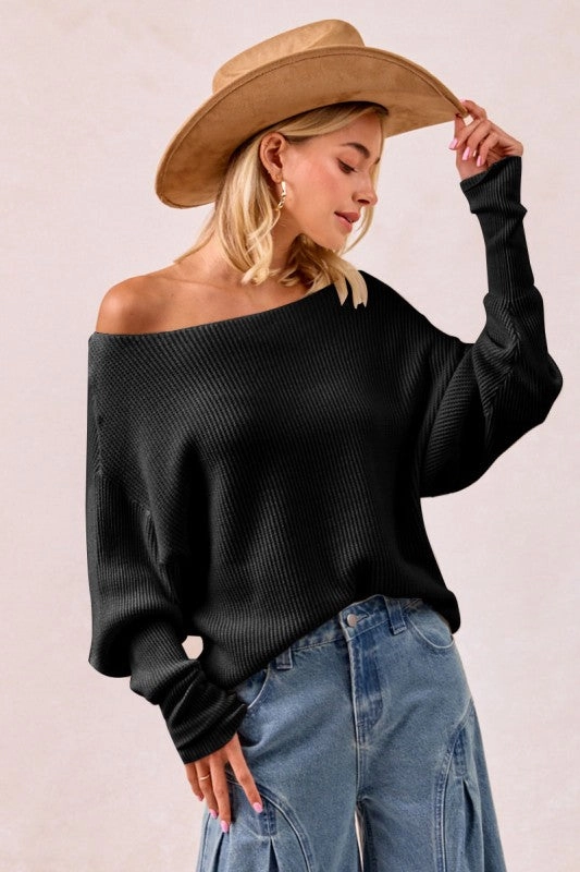 Addison Waffle Knit Off Shoulder Top S-XL Breathable Tank Quick Release Fasteners