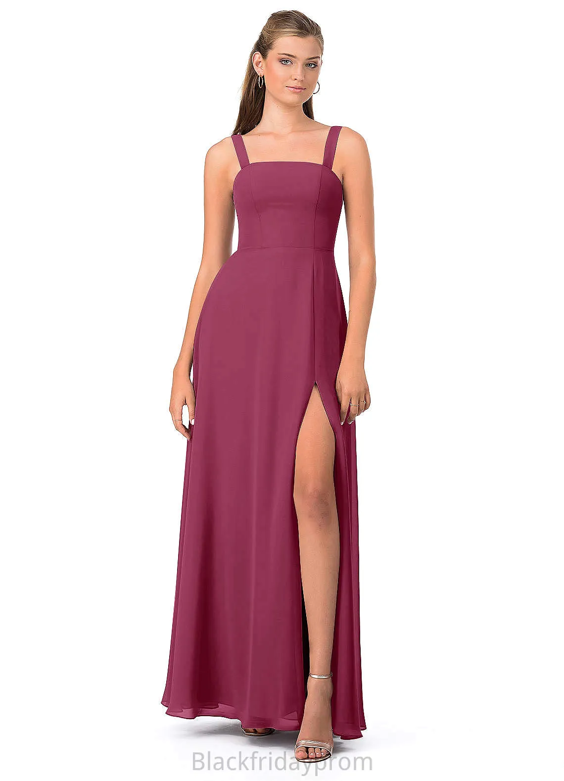 Adeline Scoop Sheath/Column Floor Length Natural Waist Short Sleeves Spandex Bridesmaid Dresses