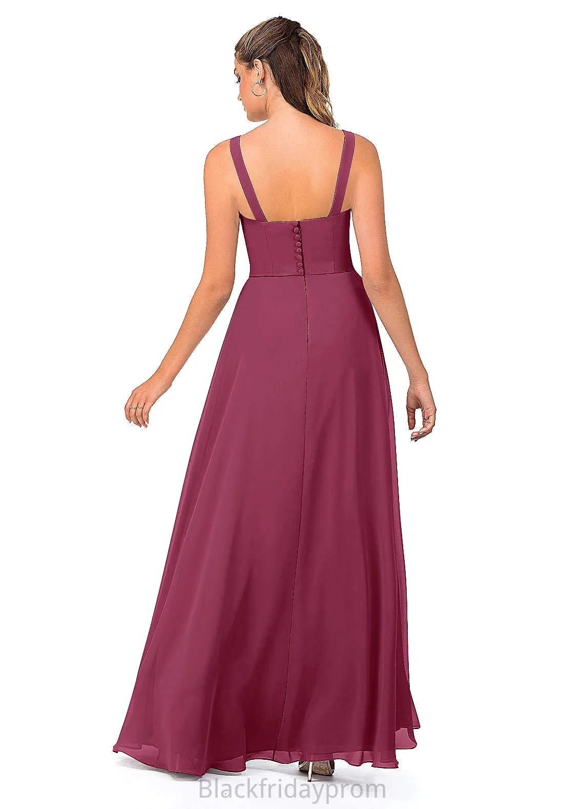 Adeline Scoop Sheath/Column Floor Length Natural Waist Short Sleeves Spandex Bridesmaid Dresses
