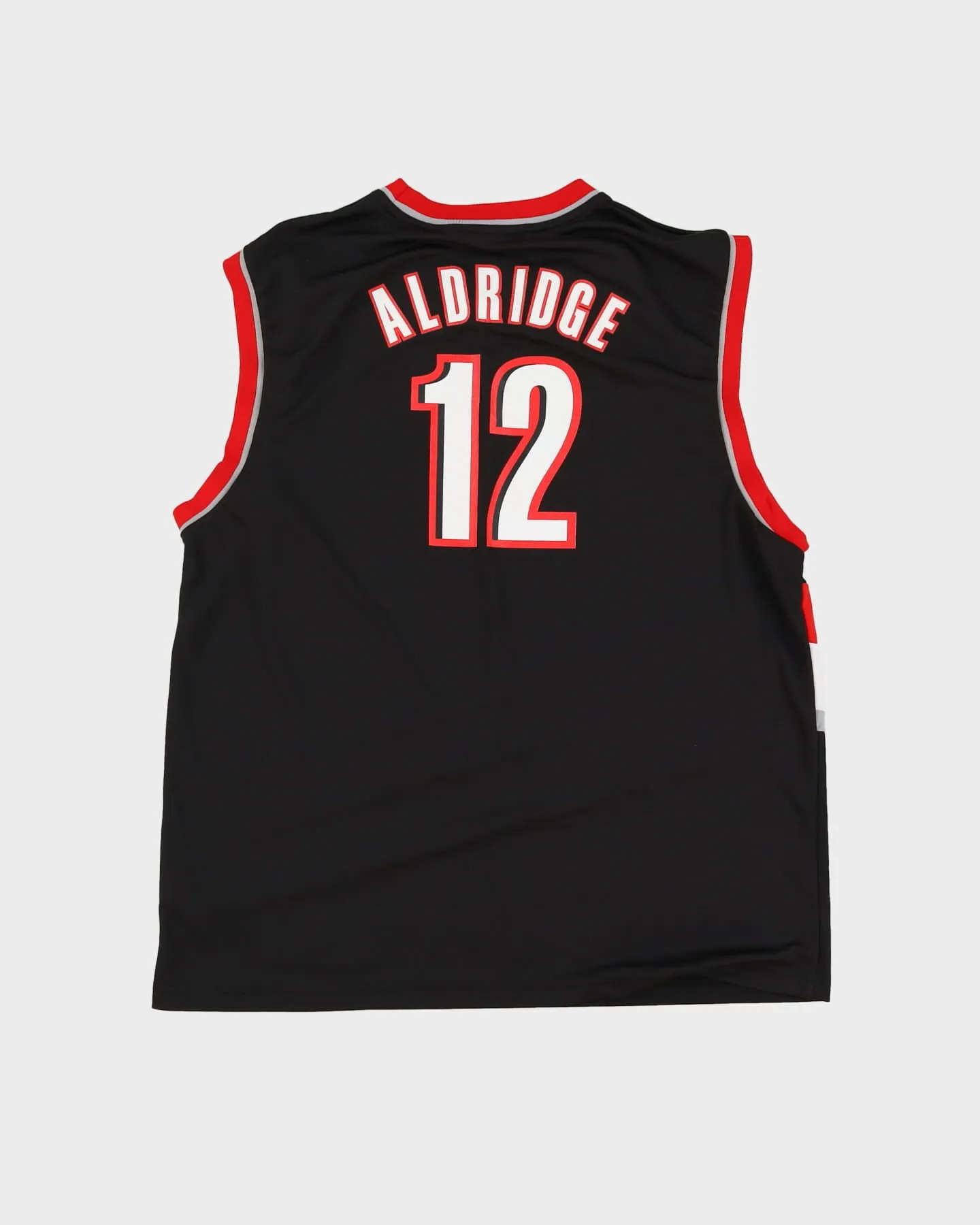 Adidas Lamarcus Aldridge #12 Portland Trail Blazers Black / Red NBA Jersey - XL