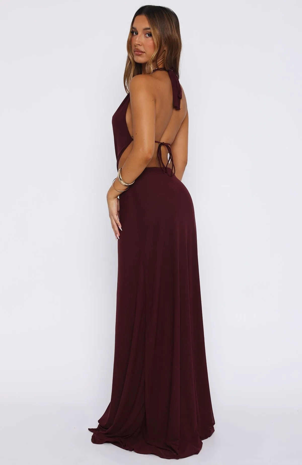 Winter Wardrobe Tuscany Twilight Maxi Dress Plum