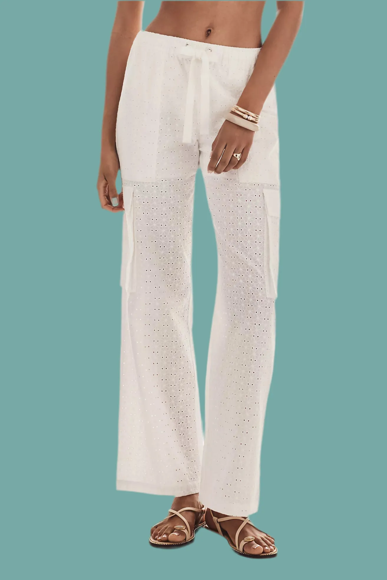 Free Time Eyelet Pant Minimalist Collar HeatPressedLogos