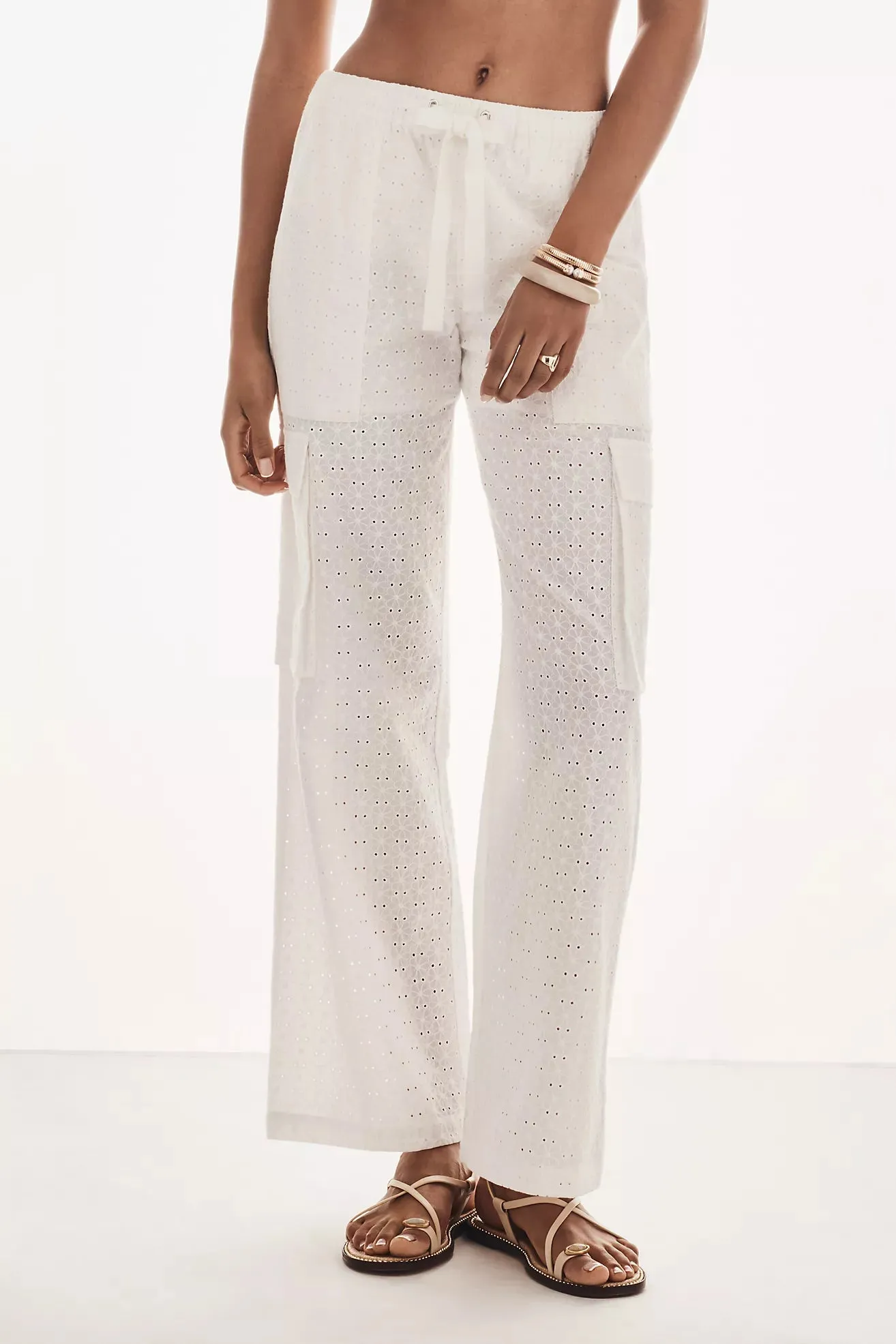 Stretchable Waist Free Time Eyelet Pant