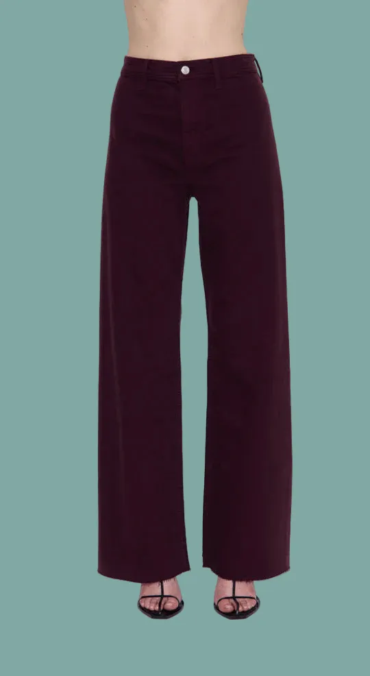Penny High Rise Wide Leg in Claret Water-resistant OrganicCottonBlend