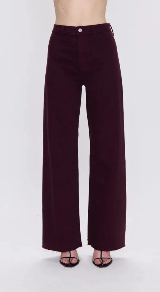 Breathable Wearable Seamless Comfort Penny High Rise Wide Leg in Claret