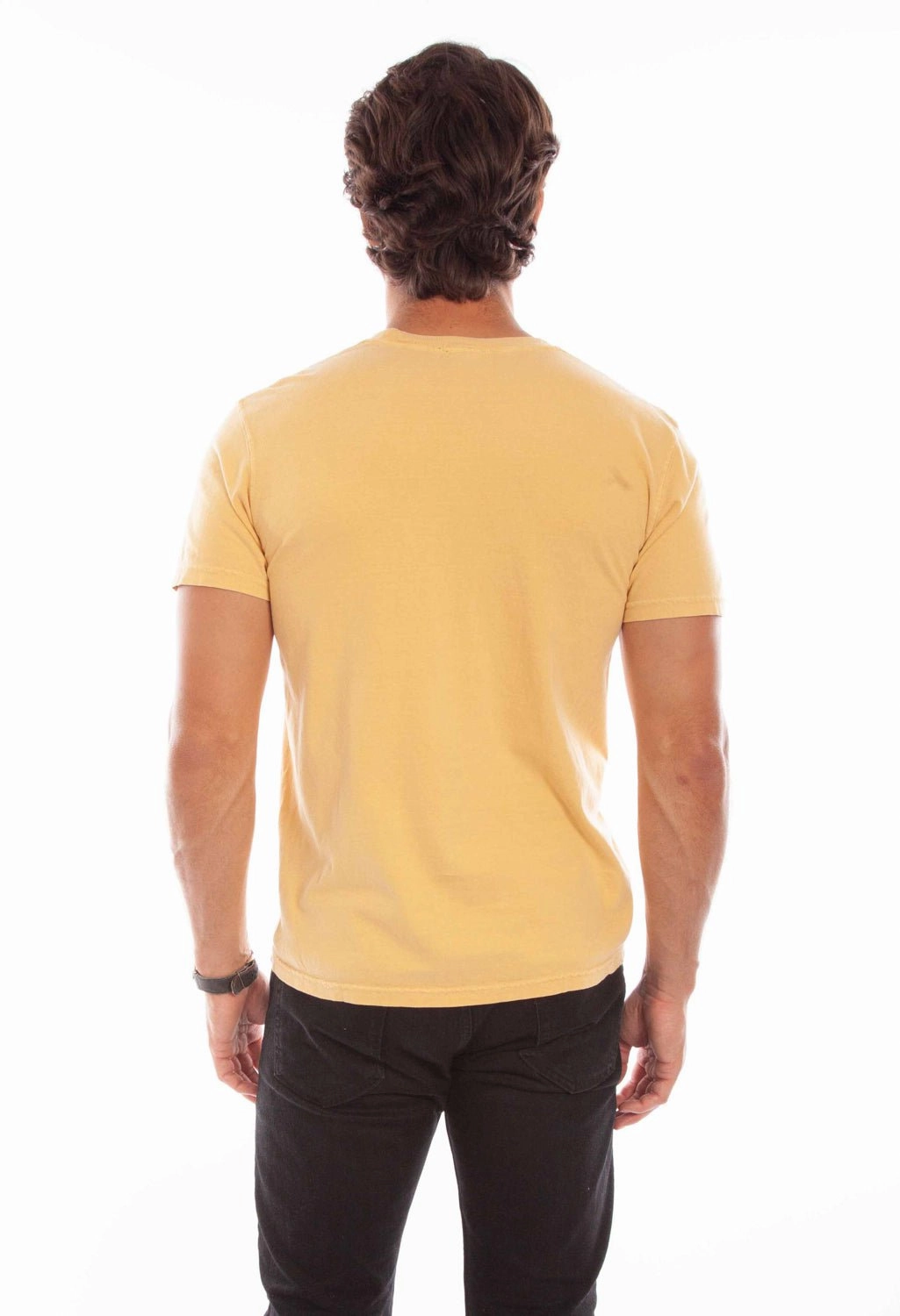 Scully Mens New Mustard 100% Cotton Crew S/S T-Shirt Trendy Fit