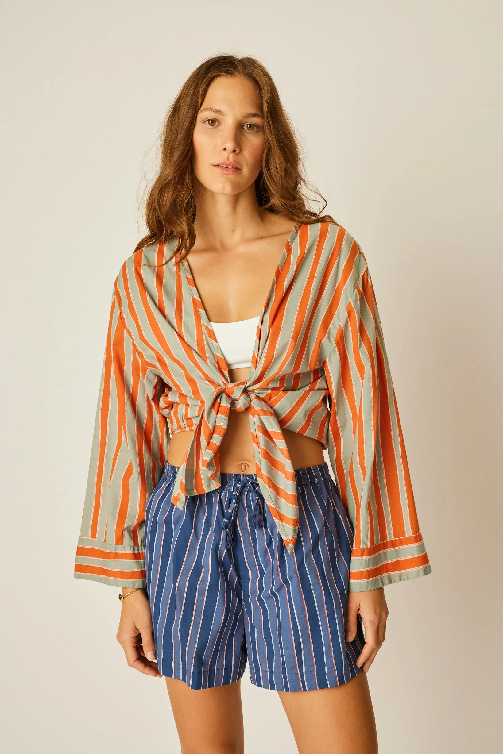 ADRIANA TOP Layered Placket Design