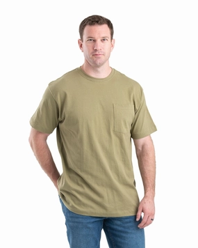 Minimal Look Berne Apparel Mens Heavyweight Pocket Tee Desert 100% Cotton S/S T-Shirt