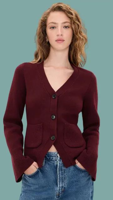 High Collar Option Aeron V-Neck Cardigan Sweater