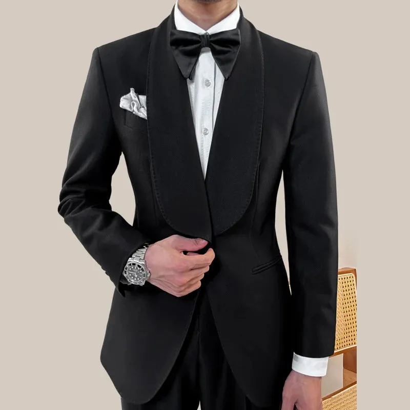 Aidase Green Fruit Collar Casual Suit Jacket British Men Blazer One Button Wedding Business Dress Coat Social Banquet Tuxedo Costume