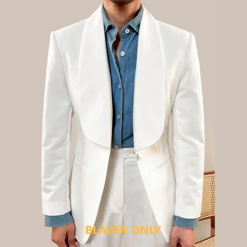 Aidase Green Fruit Collar Casual Suit Jacket British Men Blazer One Button Wedding Business Dress Coat Social Banquet Tuxedo Costume