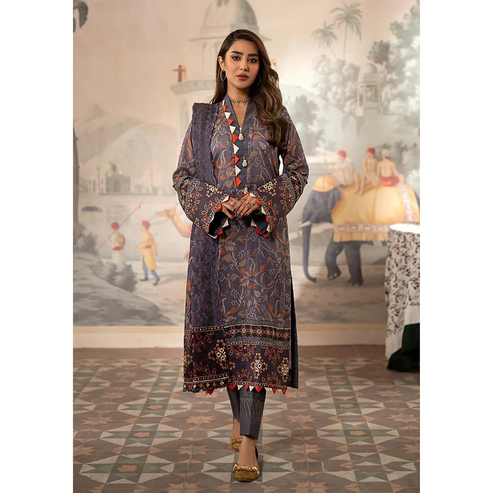 Al Zohaib Sun Shine Chikankari Lawn Printed Suit 3Pcs Unstitched Suit - 10