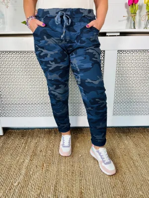 Alessa Camo  magic Trousers - Midnight Blue