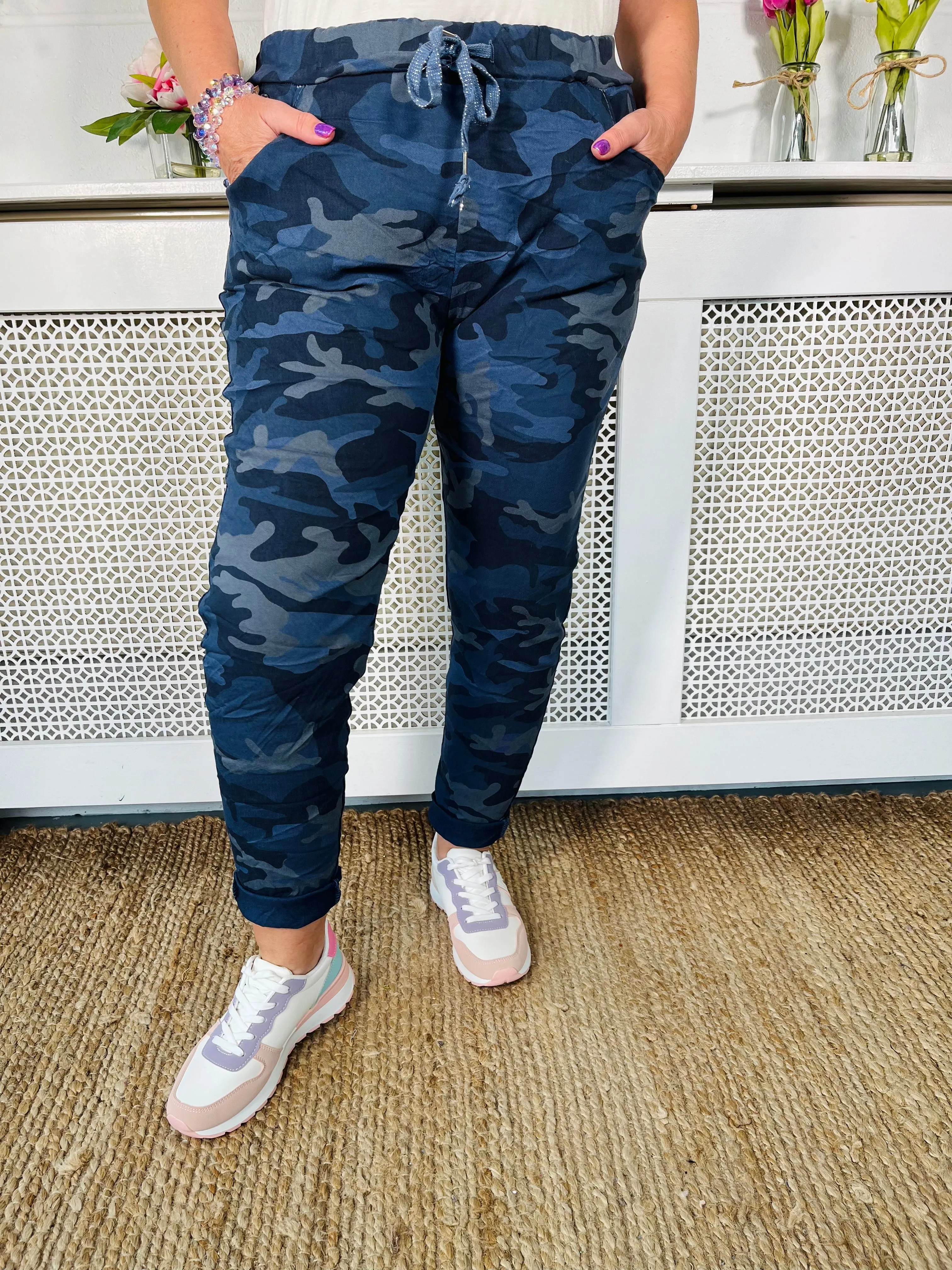 Alessa Camo  magic Trousers - Midnight Blue