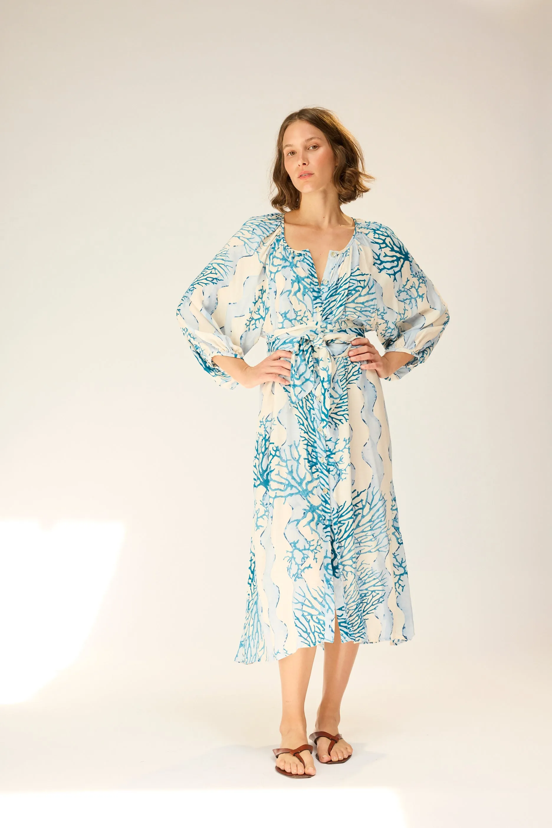 ALEX MIDI WITH SASH RelaxedSilhouette WrinkleFree Structure