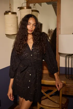 ALEX SHORT DRESS WITH SASH WideNeckline