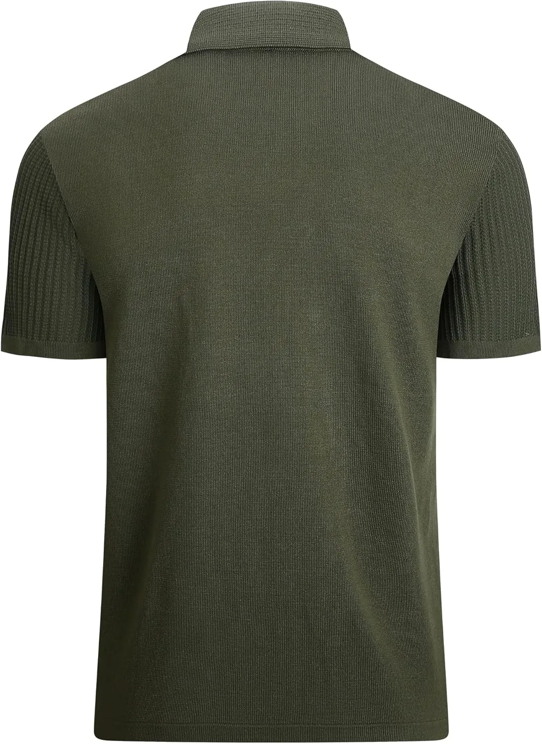 Alex Vando Mens Knitted Dress Shirts Camp Collar Jacquard Short Sleeve Shirt for Men