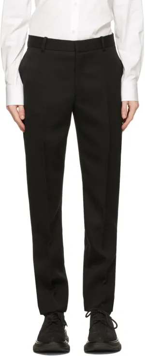 Alexander McQueen Black Wool Cigarette Trousers