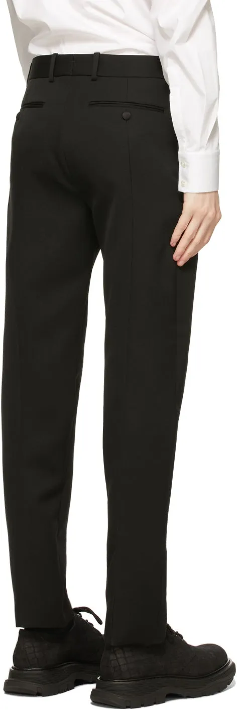 Alexander McQueen Black Wool Cigarette Trousers