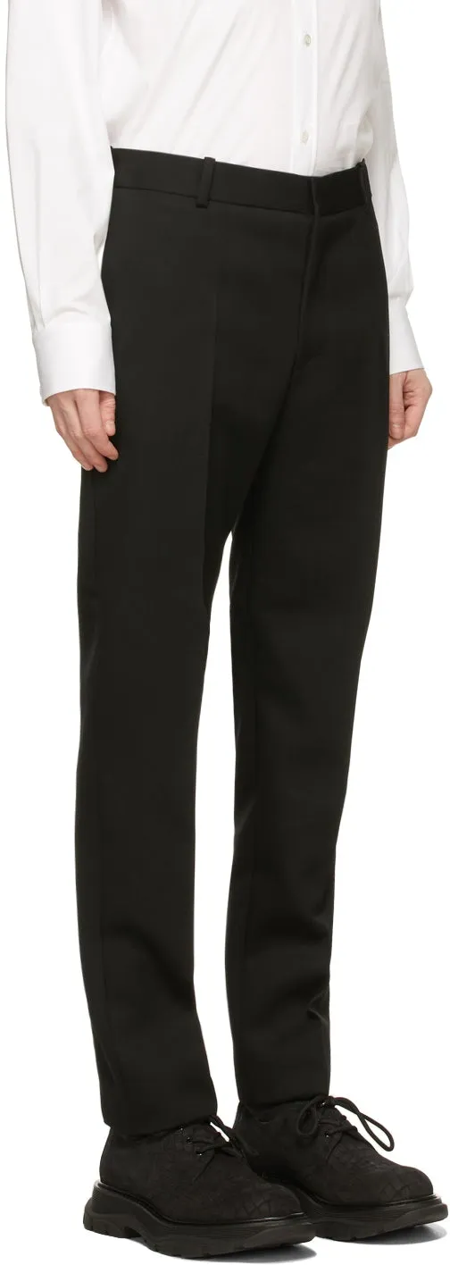 Alexander McQueen Black Wool Cigarette Trousers