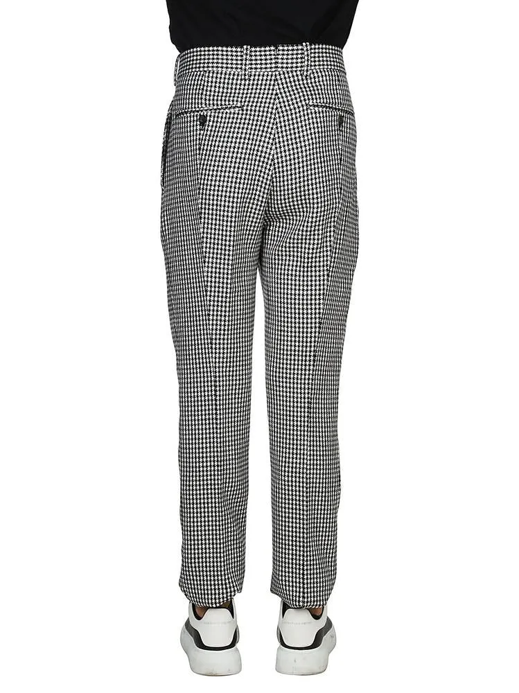 Alexander McQueen Houndstooth Slim Fit Trousers