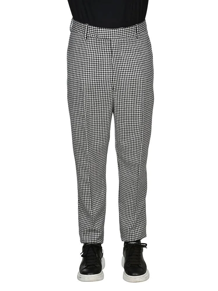 Alexander McQueen Houndstooth Slim Fit Trousers
