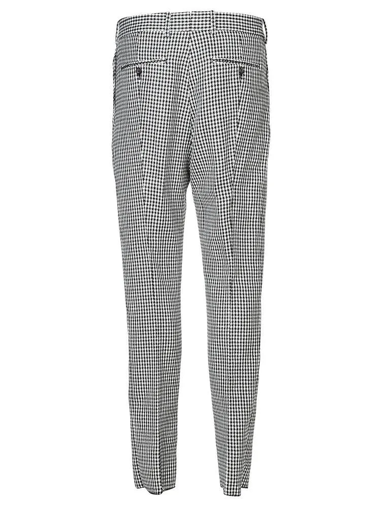 Alexander McQueen Houndstooth Slim Fit Trousers