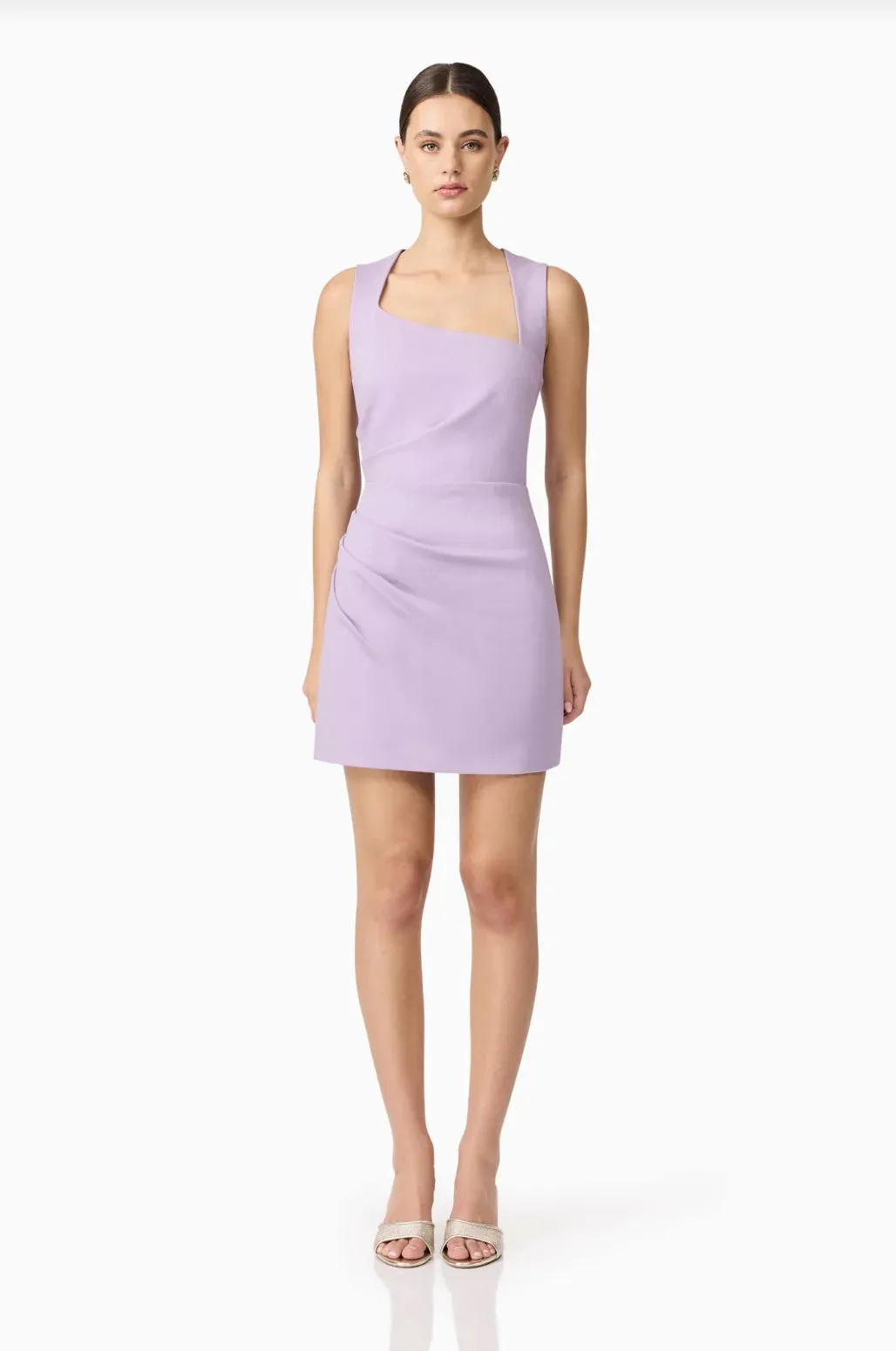 Alina Asymmetrical Mini Dress Textured Layers Formal Style