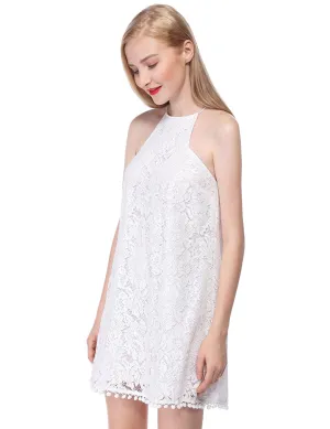 Alisapan Women'S Short Sleeveless Lace Casual Dress AS05688