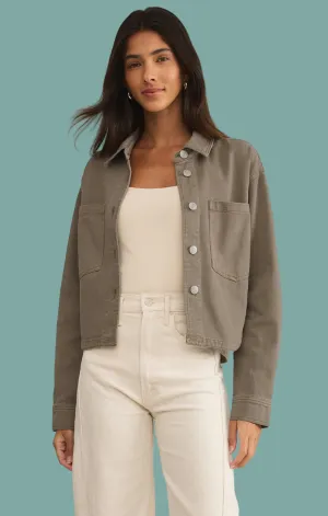 All Day Cropped Denim Jacket WaterRepellent Coating FrictionReducing