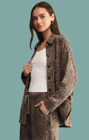 FrictionFreeNeckline All Day Knit Leopard Jacket