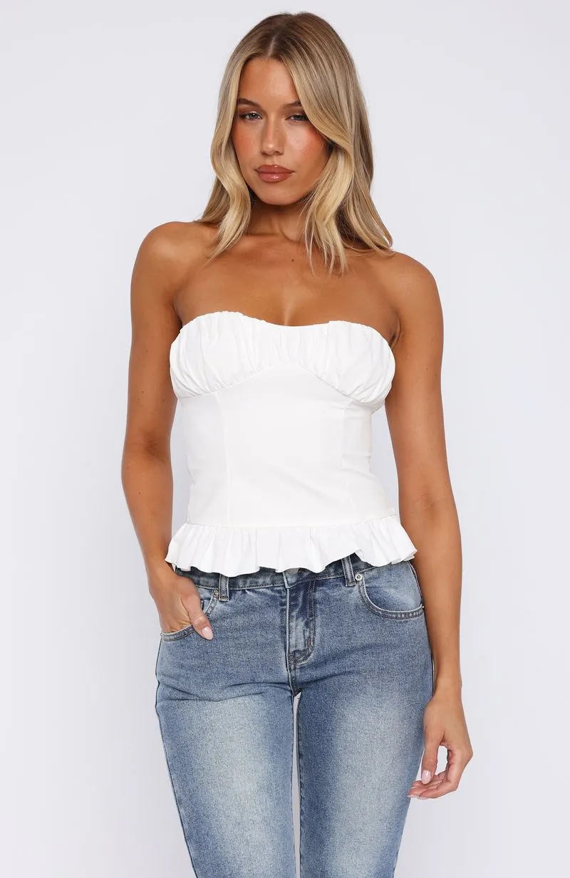 AthleisureReady QuickDry Texture All For You Strapless Top Off White