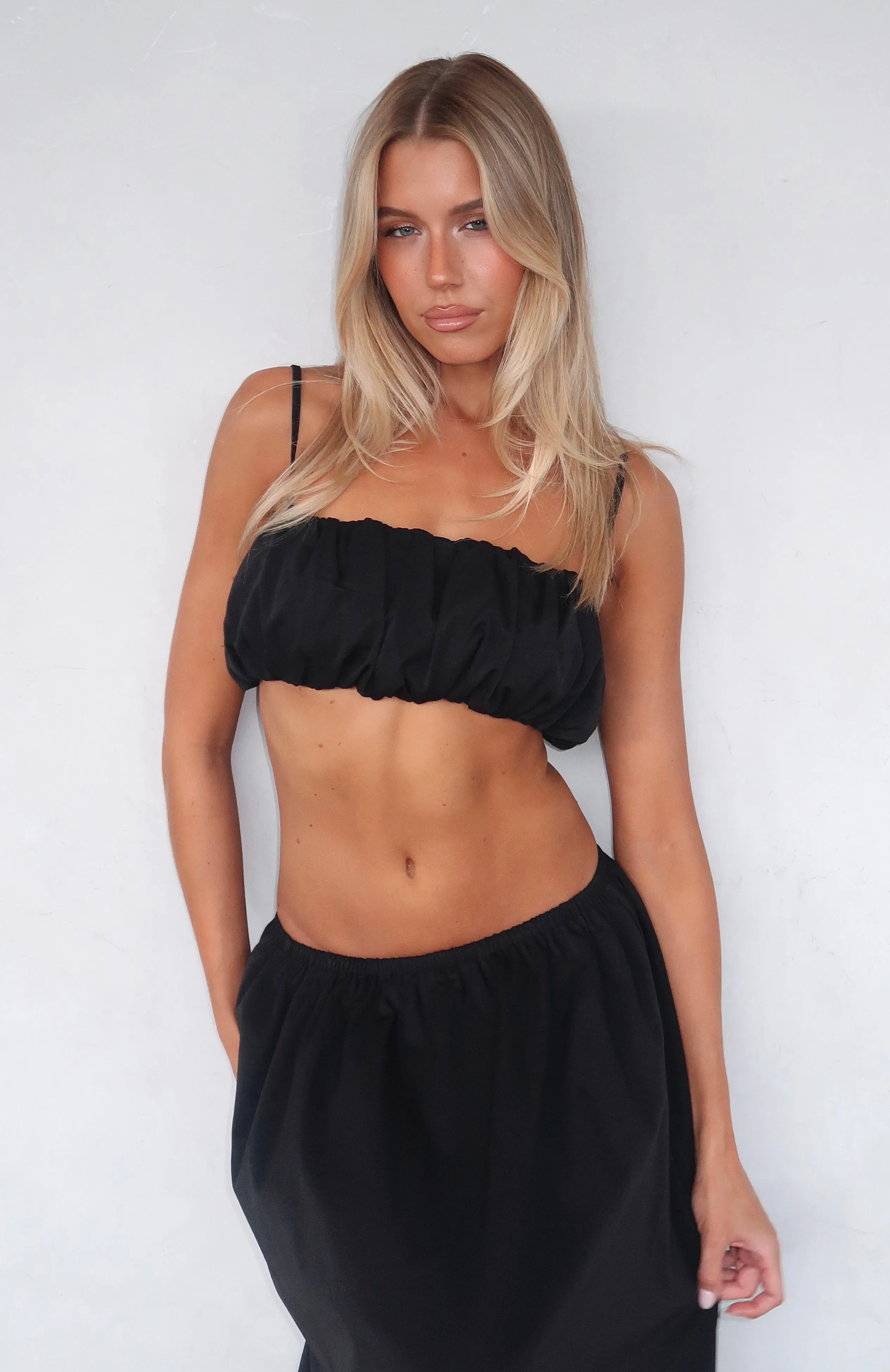 All I Wanted Was You Top Black Ventilated Side Panels Two Tone Weave