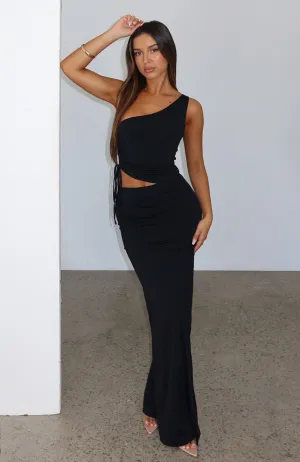All Inclusive Maxi Dress Black Minimalist Cuff