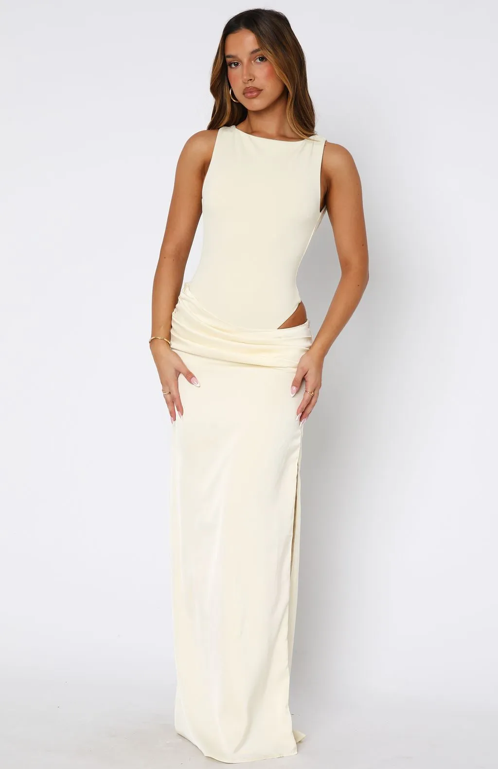 Moonlight Muse Maxi Dress Lemon NonRestrictiveSilhouette