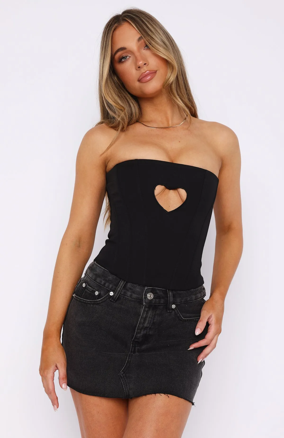 PreShrunkFabric Never Love Again Strapless Bustier Black