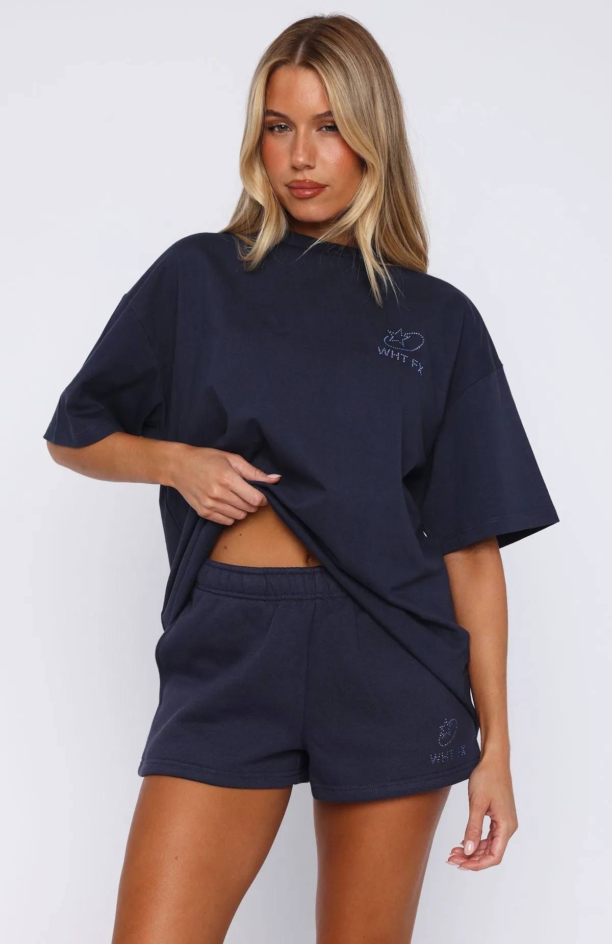 Always Shining Lounge Shorts Navy Versatile Comforted Layered Stitch Details