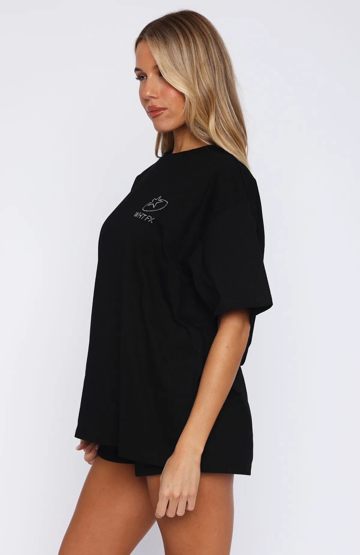Always Shining Oversized Tee Black Light Cover Inner Layer