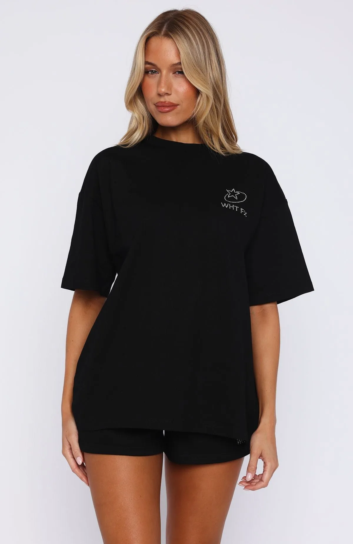 Eco Dyeing Method Always Shining Oversized Tee Black