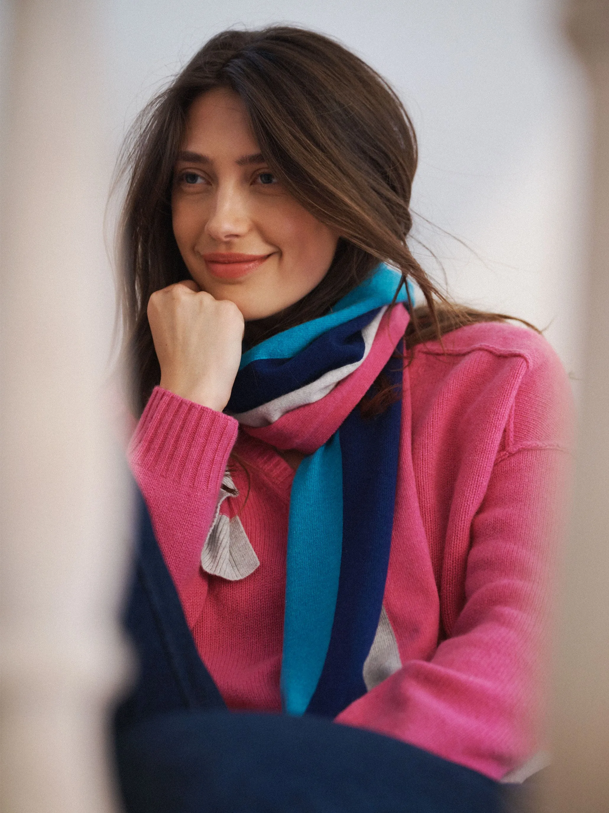 Amal cashmere stripe scarf - Multistripe