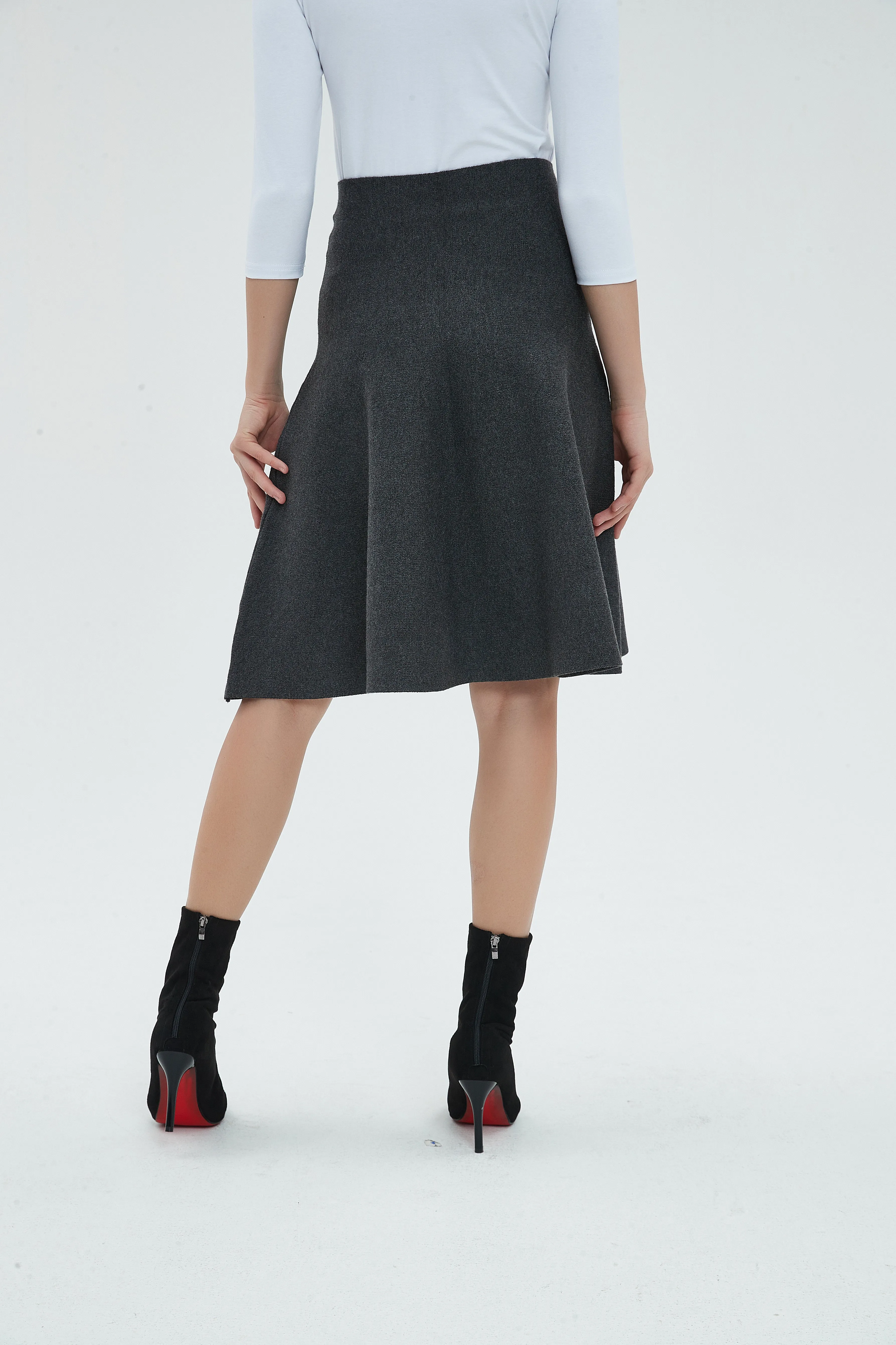 Button Fastenings Elasticized Hem AMAZING  MM SKIRT - DARK GREY