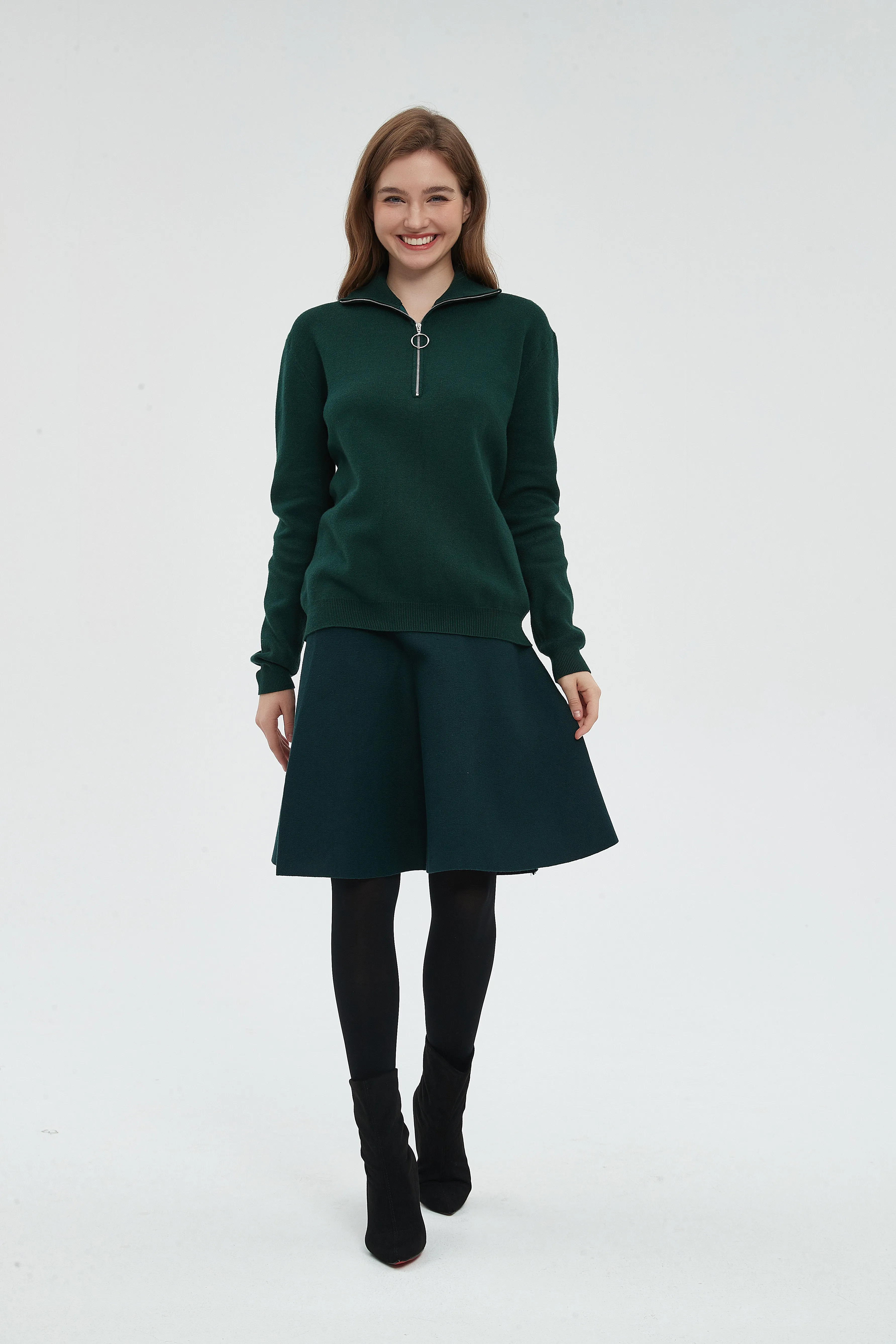 Clean Lines Outfit Mix AMAZING  MM SKIRT - HUNTER GREEN