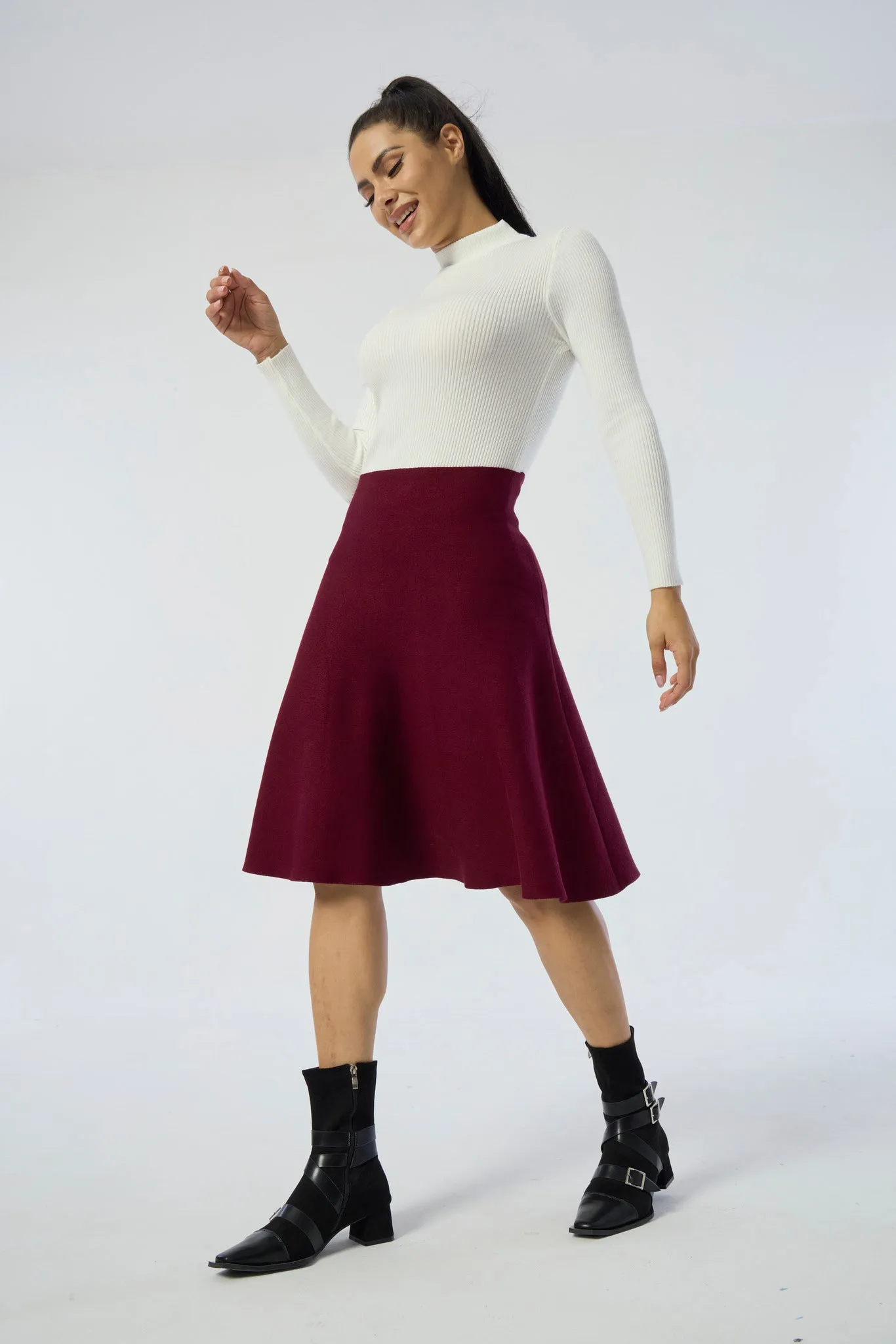 AMAZING MM SKIRT YR RND DARK MAROON Anti Static Lining