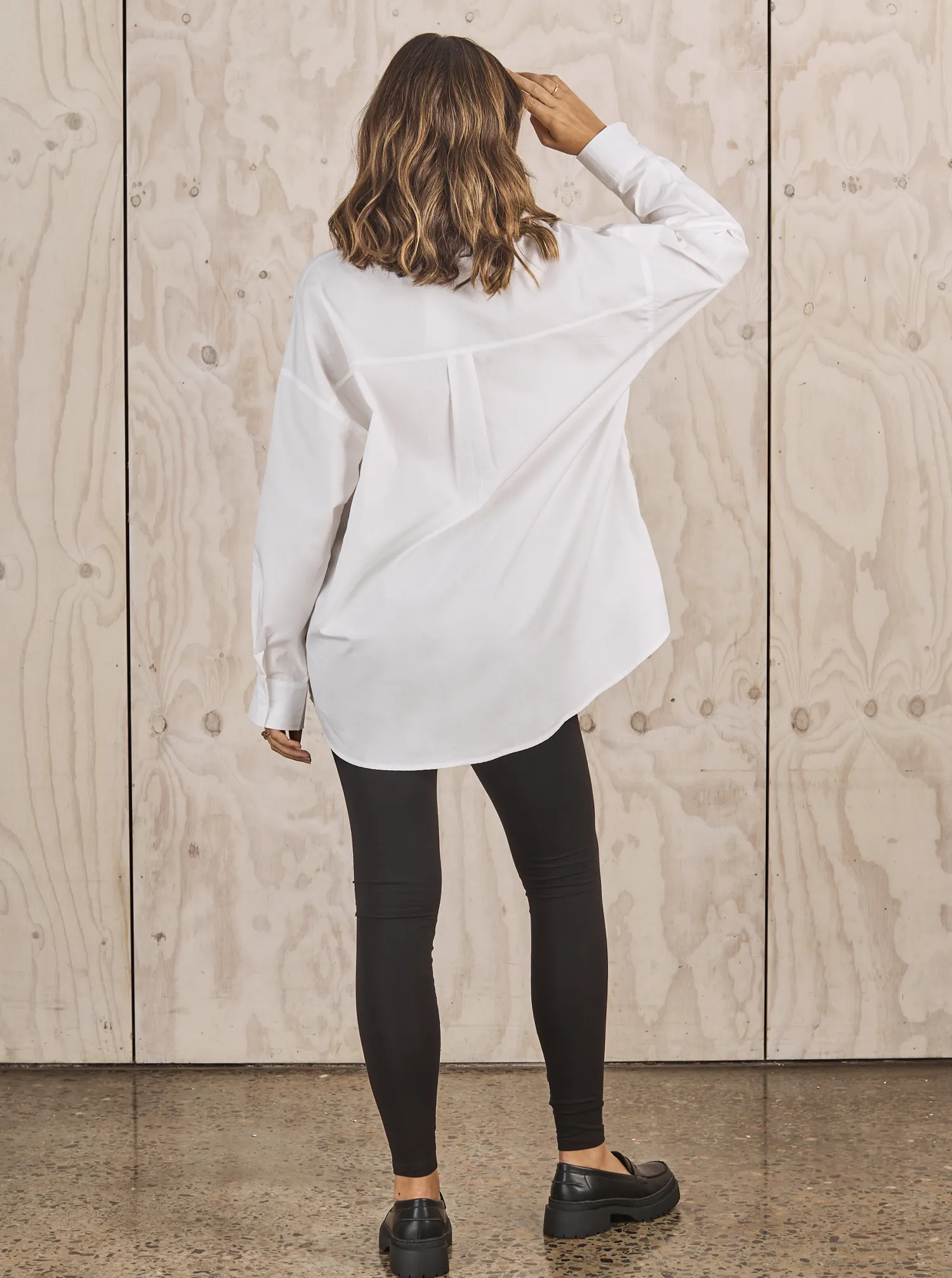 Amelie Maternity & Nursing Oversized White Button Down Shirt